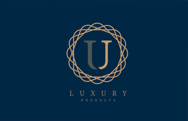 luxury letter U logo alphabet for company logo icon design