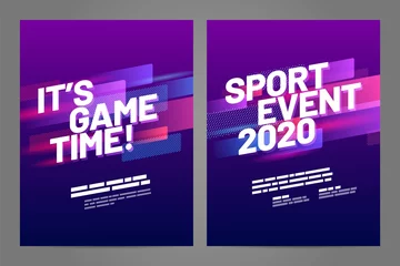 Gordijnen Template design with dynamic shapes for sport event, invitation, awards or championship. Sport background. © dimakostrov