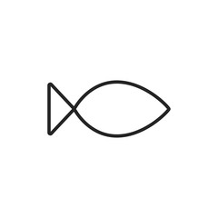 Fish, food, sea icon. Vector illustration, flat design.