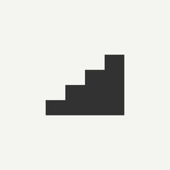 Stairs, stairwell, up icon. Vector illustration, flat design.