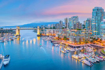 Schöne Aussicht auf die Skyline der Innenstadt von Vancouver, British Columbia, Kanada