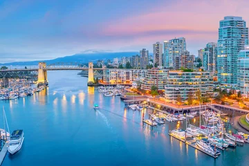 Vlies Fototapete Kanada Schöne Aussicht auf die Skyline der Innenstadt von Vancouver, British Columbia, Kanada