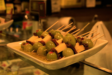 Fresh food in the market hall of barcelona, Catalonia - Spain