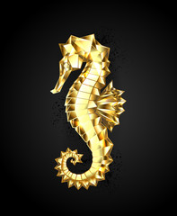 Gold polygonal seahorse © Nelli Valova