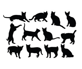 Cat Silhouettes, art vector design 