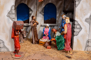 Christmas nativity scene crib