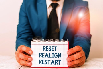 Word writing text Reset Realign Restart. Business photo showcasing Life audit will help you put...