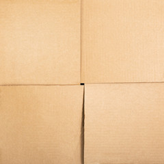 Square cardboard box background. Top view
