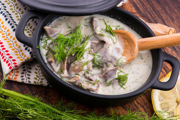 turkish traditional tripe soup; iskembe corbasi and offal soup
