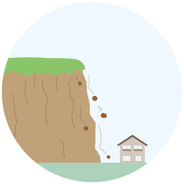 崖崩れの前兆　小石や岩が降ってくる