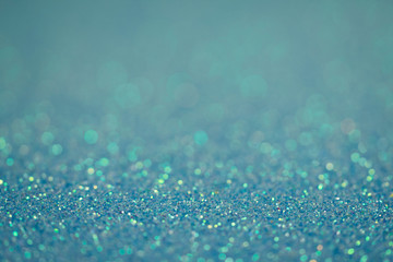 Blue defocused glitter background, christmas background with glitter texture, festive bokeh background, blue sparkle template