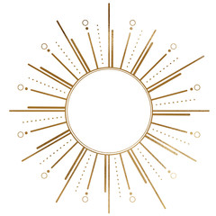 Celestial gold element for decoration and clipart on the white isolated background.