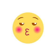 Vector illustration, yellow kissing emoji falling in love. High quality, isolated. Ideal for liking and other positive concepts.