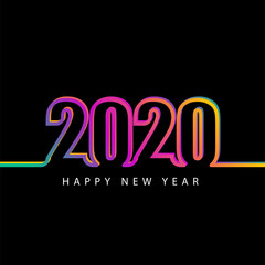 2020 number new year colorful rainbow color