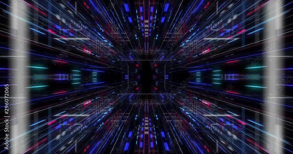 Poster flying futuristic central processing unit. electronic circuitry within a computer that carries out t