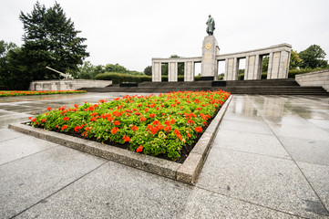 BERLIN, GERMANY - SEPTEMBER 20: Soviet War Memorial in Berlin Tiergarten on September 20, 2013 in...