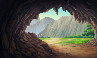 View at the mouth of the cave in the morning.