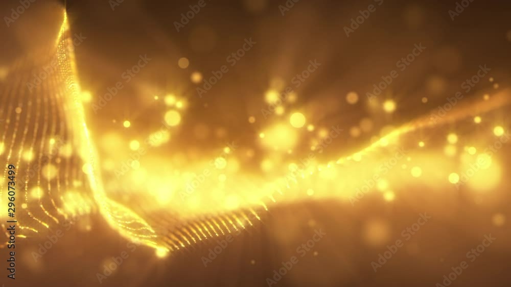 Poster 4k video. looped animation. wave pattern. dotted lines. neon waves. particles background. seamless l