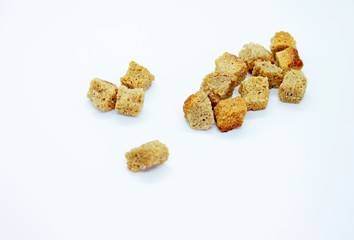 Rye crackers located on a white background