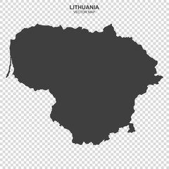 Fototapeta na wymiar political map of Lithuania isolated on transparent background