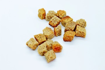 Rye crackers located on a white background