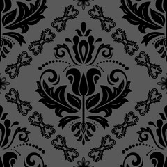 Classic seamless vector black pattern. Damask orient ornament. Classic vintage background. Orient ornament for fabric, wallpaper and packaging