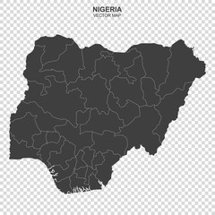 political map of Nigeria isolated on transparent background