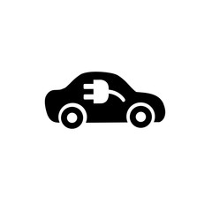 Electric Car isolated icon vector illustration. Flat icon electric car inspired symbol logo design. Vector. Stock vector illustration isolated on white background.
