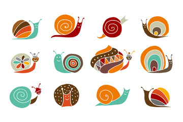 Funny snail logo for your design © Kudryashka