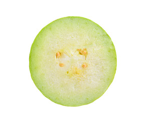 Guava slice on white background