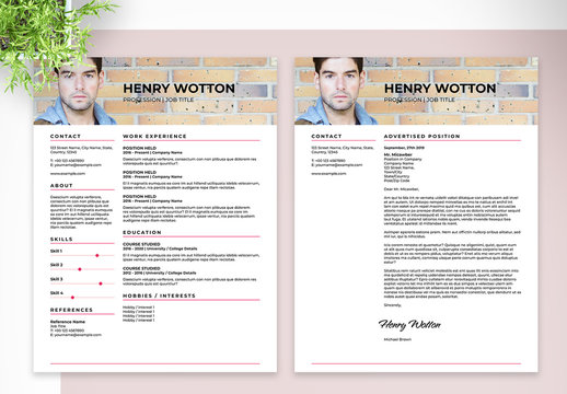 Resume and Cover Letter with Blue Accents