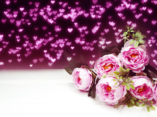 hearts and peonies flower background valentine's day love