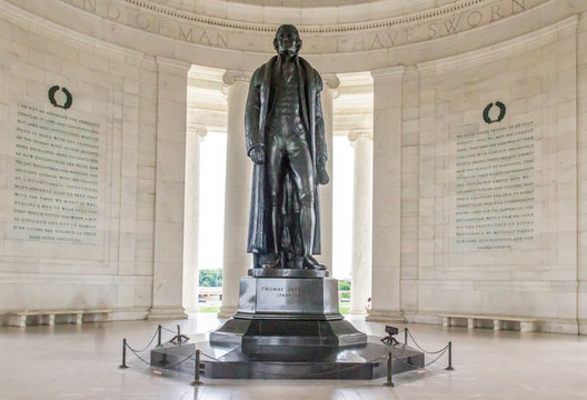 President Thomas Jefferson's Statue at the Jefferson Memorial in Washington DC