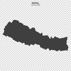 political map of Nepal isolated on transparent background