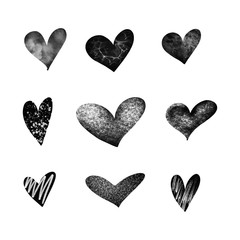 Heart doodles. Hand drawn hearts. Design elements for Valentine's day. Vector EPS 10.