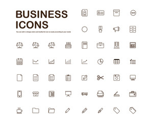 Business icons (Brown) - White Background
