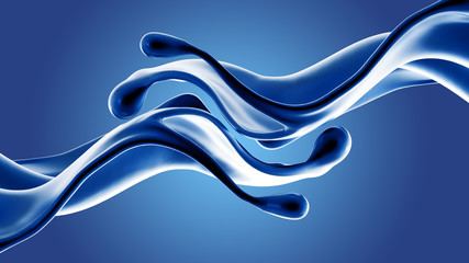 Splash fluid. 3d illustration, 3d rendering.