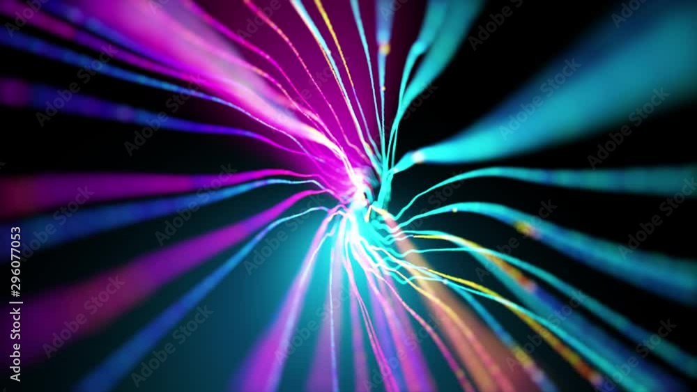 Poster 4k animation of colored lines. seamless loop motion graphic. abstract festive background. blue and v
