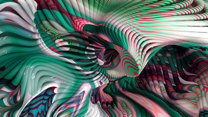 Bright background with a volumetric pattern and print. 3d illustration, 3d rendering.