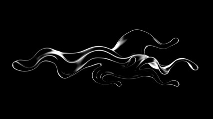 Splash fluid. 3d illustration, 3d rendering.