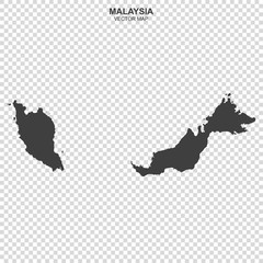 political map of Malaysia isolated on transparent background