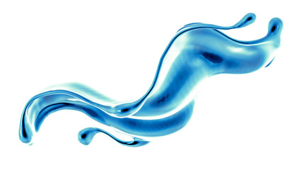 Splash fluid. 3d illustration, 3d rendering.