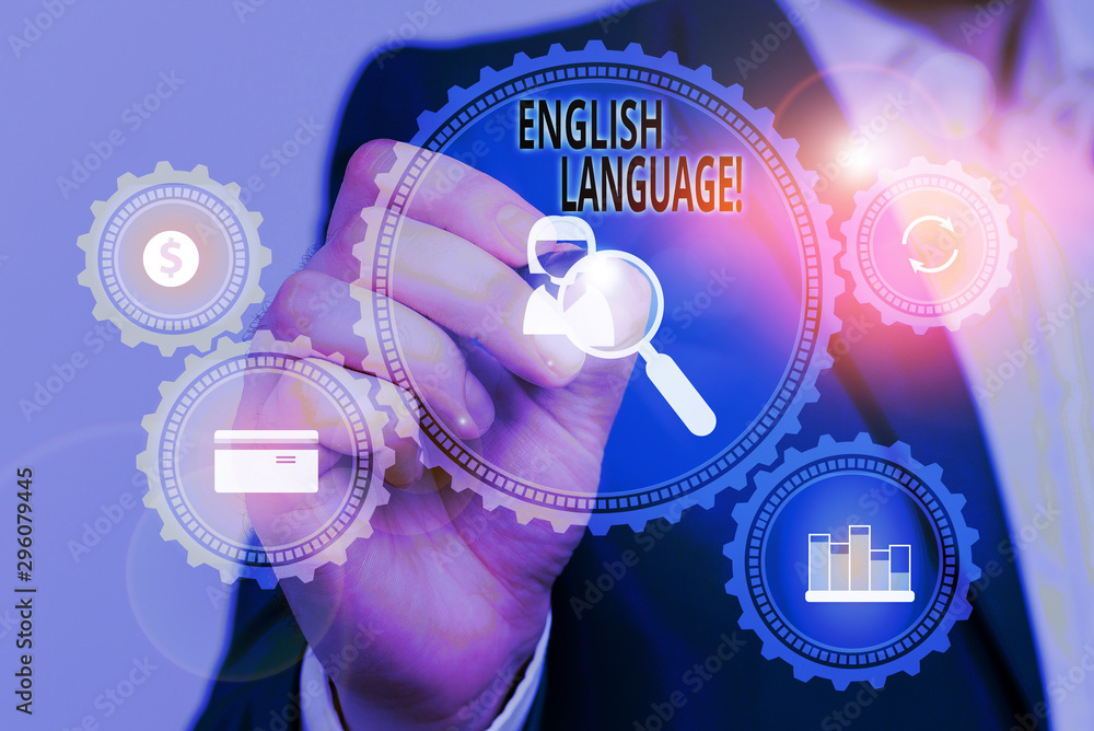Poster handwriting text english language. conceptual photo third spoken native lang in world after chinese 