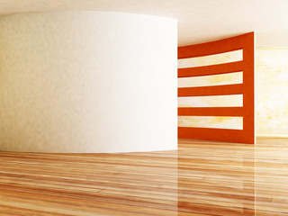 creative design of drywall in the room, 3d