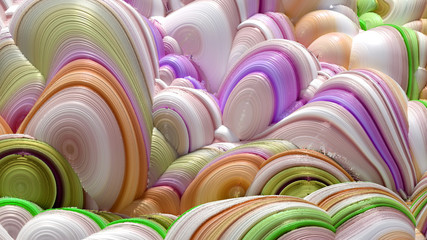 Soft, nice abstract background in bright colors. 3d illustration, 3d rendering.