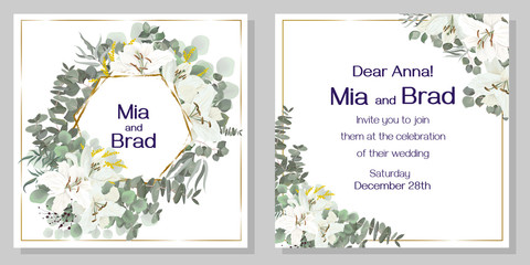 Fototapeta na wymiar set of invitation cards