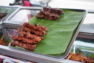 shish kebab on skewers