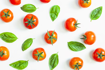 Red tomato. Top view.