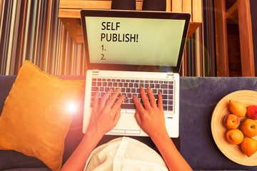 Handwriting text Self Publish. Conceptual photo writer publish piece of ones work independently at...