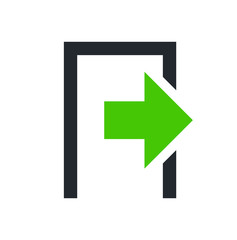 The exit icon. Logout and output, outlet, out symbol. Exit Icon in trendy flat style isolated on white background. Leave symbol for your web site design, app, UI. Vector illustration, EPS10